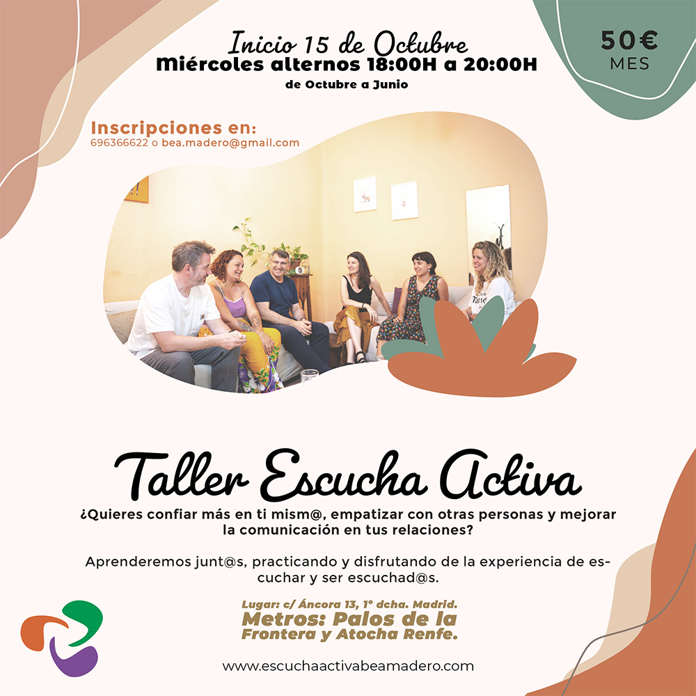 cartel septiembre Taller escucha 2025 madrid taller en madrid de escucha activa 2025
